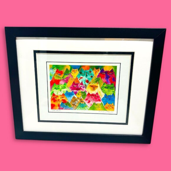 “TUTI FRUITI” Whimsical Cat Art Print By CATMANDREW Drew Strouble 16x12x1 RARE! - Picture 10 of 10